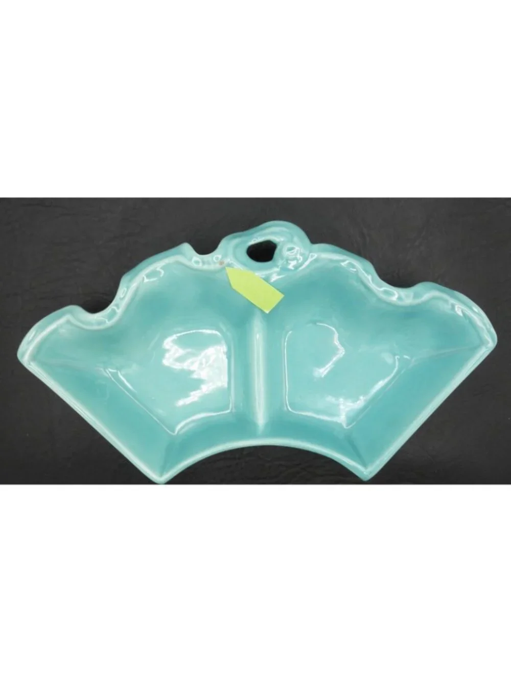 VTG Lazy Susan 4 Dish Serving Set AC DAVEY, INC. Turquoise USA Pottery MCM